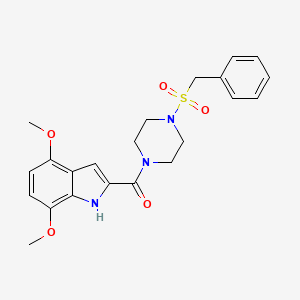 molecular formula C22H25N3O5S B10996520 [4-(benzylsulfonyl)piperazin-1-yl](4,7-dimethoxy-1H-indol-2-yl)methanone 