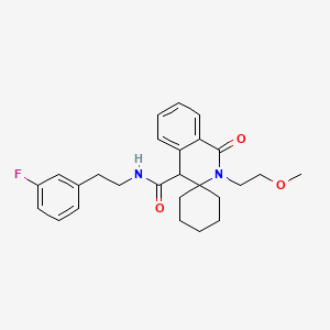 molecular formula C26H31FN2O3 B10996535 N-[2-(3-fluorophenyl)ethyl]-2'-(2-methoxyethyl)-1'-oxo-1',4'-dihydro-2'H-spiro[cyclohexane-1,3'-isoquinoline]-4'-carboxamide 