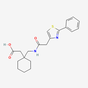 molecular formula C20H24N2O3S B10996564 [1-({[(2-Phenyl-1,3-thiazol-4-yl)acetyl]amino}methyl)cyclohexyl]acetic acid 