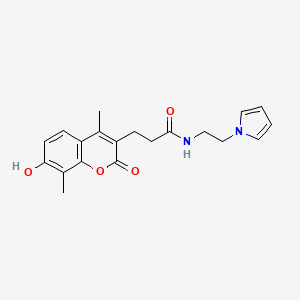 3-(7-hydroxy-4,8-dimethyl-2-oxo-2H-chromen-3-yl)-N-[2-(1H-pyrrol-1-yl)ethyl]propanamide