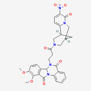 molecular formula C31H29N5O8 B10996581 9,10-dimethoxy-6-{3-[(1S,5R)-9-nitro-8-oxo-1,5,6,8-tetrahydro-2H-1,5-methanopyrido[1,2-a][1,5]diazocin-3(4H)-yl]-3-oxopropyl}-6,6a-dihydroisoindolo[2,1-a]quinazoline-5,11-dione 