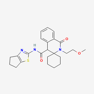 N-(5,6-dihydro-4H-cyclopenta[d][1,3]thiazol-2-yl)-2'-(2-methoxyethyl)-1'-oxo-1',4'-dihydro-2'H-spiro[cyclohexane-1,3'-isoquinoline]-4'-carboxamide