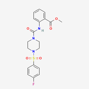 molecular formula C19H20FN3O5S B10996591 Methyl 2-[({4-[(4-fluorophenyl)sulfonyl]piperazin-1-yl}carbonyl)amino]benzoate 