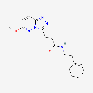 molecular formula C17H23N5O2 B10996617 N-[2-(cyclohex-1-en-1-yl)ethyl]-3-(6-methoxy[1,2,4]triazolo[4,3-b]pyridazin-3-yl)propanamide 