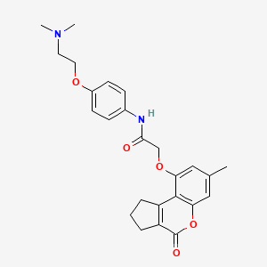 N-{4-[2-(dimethylamino)ethoxy]phenyl}-2-[(7-methyl-4-oxo-1,2,3,4-tetrahydrocyclopenta[c]chromen-9-yl)oxy]acetamide