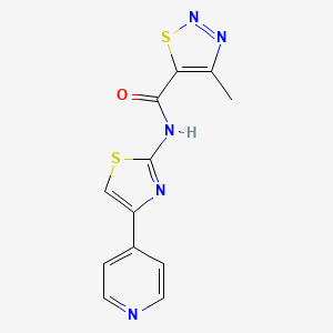 molecular formula C12H9N5OS2 B10996639 4-methyl-N-[(2Z)-4-(pyridin-4-yl)-1,3-thiazol-2(3H)-ylidene]-1,2,3-thiadiazole-5-carboxamide 