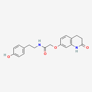 2-[(2-hydroxy-3,4-dihydroquinolin-7-yl)oxy]-N-[2-(4-hydroxyphenyl)ethyl]acetamide