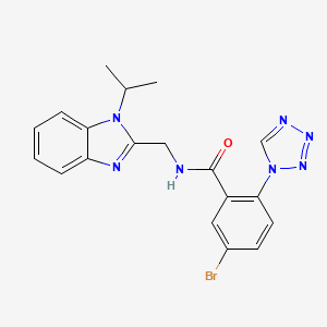 molecular formula C19H18BrN7O B10996654 5-bromo-N-{[1-(propan-2-yl)-1H-benzimidazol-2-yl]methyl}-2-(1H-tetrazol-1-yl)benzamide 