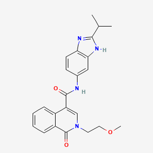 molecular formula C23H24N4O3 B10996659 2-(2-methoxyethyl)-1-oxo-N-[2-(propan-2-yl)-1H-benzimidazol-6-yl]-1,2-dihydroisoquinoline-4-carboxamide 