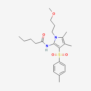 N-{1-(3-methoxypropyl)-4,5-dimethyl-3-[(4-methylphenyl)sulfonyl]-1H-pyrrol-2-yl}pentanamide