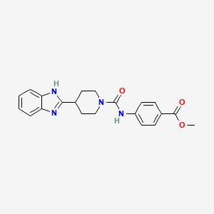 molecular formula C21H22N4O3 B10996732 methyl 4-({[4-(1H-benzimidazol-2-yl)piperidin-1-yl]carbonyl}amino)benzoate 