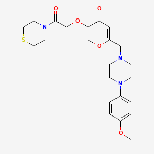 2-{[4-(4-methoxyphenyl)piperazin-1-yl]methyl}-5-[2-oxo-2-(thiomorpholin-4-yl)ethoxy]-4H-pyran-4-one