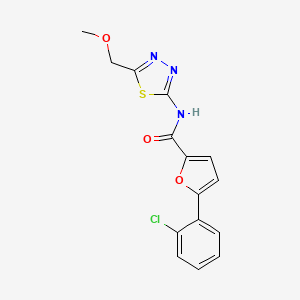 molecular formula C15H12ClN3O3S B10996754 5-(2-chlorophenyl)-N-[5-(methoxymethyl)-1,3,4-thiadiazol-2-yl]furan-2-carboxamide 