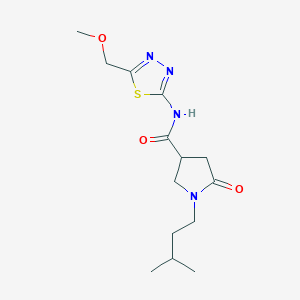 molecular formula C14H22N4O3S B10996760 N-[(2Z)-5-(methoxymethyl)-1,3,4-thiadiazol-2(3H)-ylidene]-1-(3-methylbutyl)-5-oxopyrrolidine-3-carboxamide 