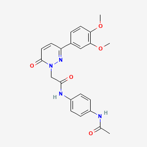 molecular formula C22H22N4O5 B10996774 N-[4-(acetylamino)phenyl]-2-[3-(3,4-dimethoxyphenyl)-6-oxopyridazin-1(6H)-yl]acetamide 