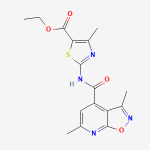 molecular formula C16H16N4O4S B10996795 Ethyl 2-{[(3,6-dimethyl[1,2]oxazolo[5,4-b]pyridin-4-yl)carbonyl]amino}-4-methyl-1,3-thiazole-5-carboxylate 