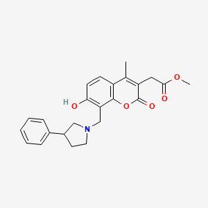 methyl {7-hydroxy-4-methyl-2-oxo-8-[(3-phenylpyrrolidin-1-yl)methyl]-2H-chromen-3-yl}acetate