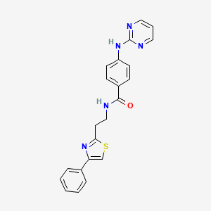 molecular formula C22H19N5OS B10996829 N-[2-(4-phenyl-1,3-thiazol-2-yl)ethyl]-4-(pyrimidin-2-ylamino)benzamide 