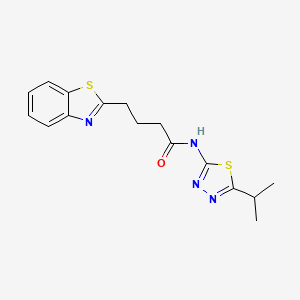 molecular formula C16H18N4OS2 B10996834 4-(1,3-benzothiazol-2-yl)-N-[5-(propan-2-yl)-1,3,4-thiadiazol-2-yl]butanamide 