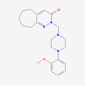 molecular formula C21H28N4O2 B10996836 2-{[4-(2-methoxyphenyl)piperazin-1-yl]methyl}-2,5,6,7,8,9-hexahydro-3H-cyclohepta[c]pyridazin-3-one 