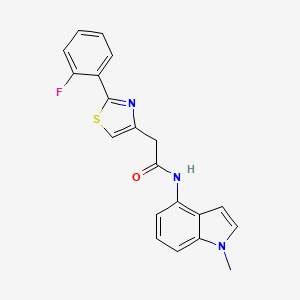 molecular formula C20H16FN3OS B10996849 2-[2-(2-fluorophenyl)-1,3-thiazol-4-yl]-N-(1-methyl-1H-indol-4-yl)acetamide 