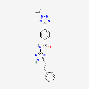 N-[3-(2-phenylethyl)-1H-1,2,4-triazol-5-yl]-4-[2-(propan-2-yl)-2H-tetrazol-5-yl]benzamide