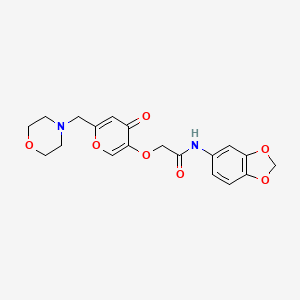 N-(1,3-benzodioxol-5-yl)-2-{[6-(morpholin-4-ylmethyl)-4-oxo-4H-pyran-3-yl]oxy}acetamide