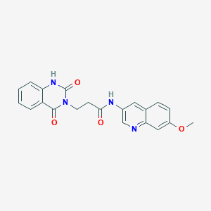 molecular formula C21H18N4O4 B10996890 3-(2-hydroxy-4-oxoquinazolin-3(4H)-yl)-N-(7-methoxyquinolin-3-yl)propanamide 