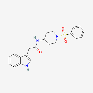 molecular formula C21H23N3O3S B10996907 2-(1H-indol-3-yl)-N-[1-(phenylsulfonyl)piperidin-4-yl]acetamide 