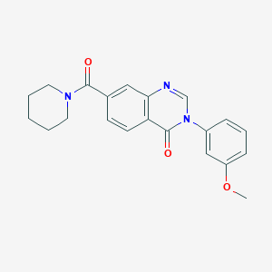 molecular formula C21H21N3O3 B10996936 3-(3-methoxyphenyl)-7-(piperidin-1-ylcarbonyl)quinazolin-4(3H)-one 