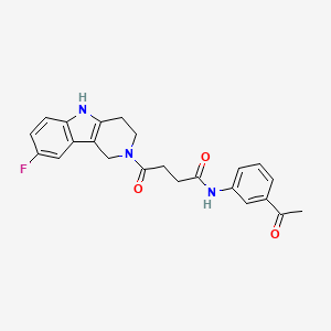 molecular formula C23H22FN3O3 B10996937 N-(3-acetylphenyl)-4-(8-fluoro-1,3,4,5-tetrahydro-2H-pyrido[4,3-b]indol-2-yl)-4-oxobutanamide 