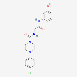 4-(4-chlorophenyl)-N-{2-[(3-hydroxyphenyl)amino]-2-oxoethyl}piperazine-1-carboxamide