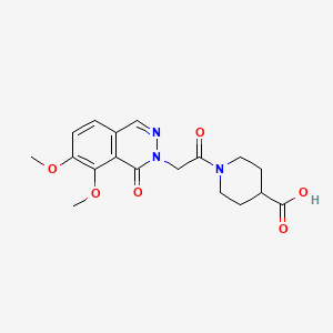 molecular formula C18H21N3O6 B10996954 1-[(7,8-dimethoxy-1-oxophthalazin-2(1H)-yl)acetyl]piperidine-4-carboxylic acid 