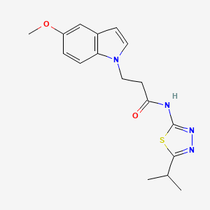 molecular formula C17H20N4O2S B10996966 3-(5-methoxy-1H-indol-1-yl)-N-[(2E)-5-(propan-2-yl)-1,3,4-thiadiazol-2(3H)-ylidene]propanamide 