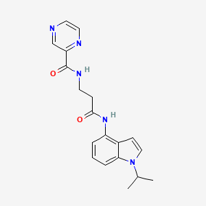 molecular formula C19H21N5O2 B10996971 N-(3-oxo-3-{[1-(propan-2-yl)-1H-indol-4-yl]amino}propyl)pyrazine-2-carboxamide 