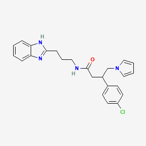 molecular formula C24H25ClN4O B10996976 N-[3-(1H-benzimidazol-2-yl)propyl]-3-(4-chlorophenyl)-4-(1H-pyrrol-1-yl)butanamide 