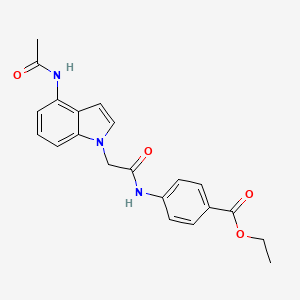 molecular formula C21H21N3O4 B10996991 ethyl 4-({[4-(acetylamino)-1H-indol-1-yl]acetyl}amino)benzoate 