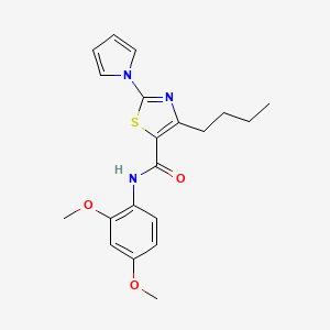 molecular formula C20H23N3O3S B10996999 4-butyl-N-(2,4-dimethoxyphenyl)-2-(1H-pyrrol-1-yl)-1,3-thiazole-5-carboxamide 