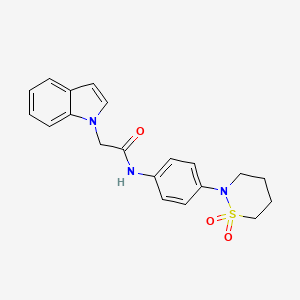 N-[4-(1,1-dioxido-1,2-thiazinan-2-yl)phenyl]-2-(1H-indol-1-yl)acetamide