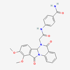 4-({2-[9,10-Dimethoxy-5,11-dioxo-6A,11-dihydroisoindolo[2,1-A]quinazolin-6(5H)-YL]acetyl}amino)benzamide