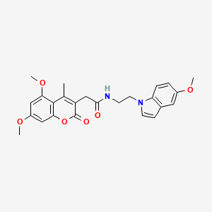 2-(5,7-dimethoxy-4-methyl-2-oxo-2H-chromen-3-yl)-N-[2-(5-methoxy-1H-indol-1-yl)ethyl]acetamide