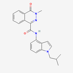 molecular formula C22H22N4O2 B10997047 3-methyl-N-[1-(2-methylpropyl)-1H-indol-4-yl]-4-oxo-3,4-dihydrophthalazine-1-carboxamide 