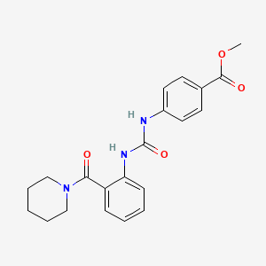 molecular formula C21H23N3O4 B10997053 Methyl 4-({[2-(piperidin-1-ylcarbonyl)phenyl]carbamoyl}amino)benzoate 