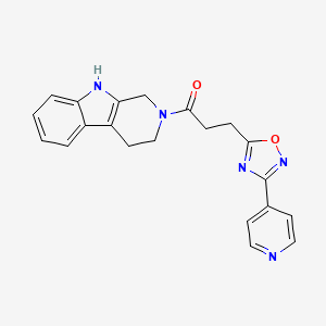 molecular formula C21H19N5O2 B10997066 3-[3-(pyridin-4-yl)-1,2,4-oxadiazol-5-yl]-1-(1,3,4,9-tetrahydro-2H-beta-carbolin-2-yl)propan-1-one 