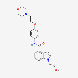 molecular formula C24H29N3O4 B10997072 1-(2-methoxyethyl)-N-{4-[2-(morpholin-4-yl)ethoxy]phenyl}-1H-indole-4-carboxamide 