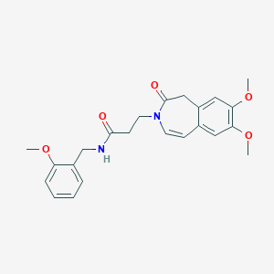 molecular formula C23H26N2O5 B10997091 3-(7,8-dimethoxy-2-oxo-1,2-dihydro-3H-3-benzazepin-3-yl)-N-(2-methoxybenzyl)propanamide 