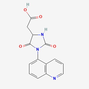 molecular formula C14H11N3O4 B10997108 [2,5-Dioxo-1-(quinolin-5-yl)imidazolidin-4-yl]acetic acid 