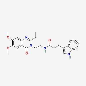 molecular formula C25H28N4O4 B10997118 N-[2-(2-ethyl-6,7-dimethoxy-4-oxoquinazolin-3(4H)-yl)ethyl]-3-(1H-indol-3-yl)propanamide 