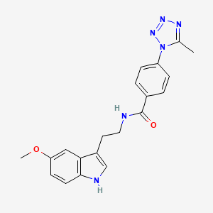 molecular formula C20H20N6O2 B10997124 N-[2-(5-methoxy-1H-indol-3-yl)ethyl]-4-(5-methyl-1H-tetrazol-1-yl)benzamide 