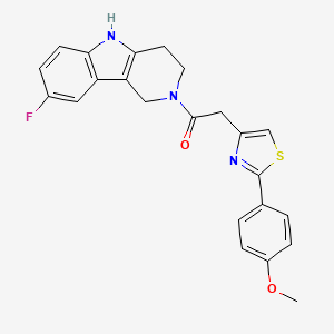 molecular formula C23H20FN3O2S B10997143 1-(8-fluoro-1,3,4,5-tetrahydro-2H-pyrido[4,3-b]indol-2-yl)-2-[2-(4-methoxyphenyl)-1,3-thiazol-4-yl]ethanone 